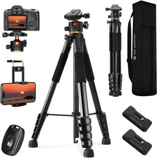 Listing image for K&F CONCEPT 75" Camera Phone Tripod Lightweight Travel with Remote S255A3+BH-36