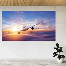 Listing image for Airplane Clouds Flying Sky Air 3d View Wall Sticker Poster Decal A166